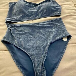 Aerie Shimmering Blue One Piece Swimsuit